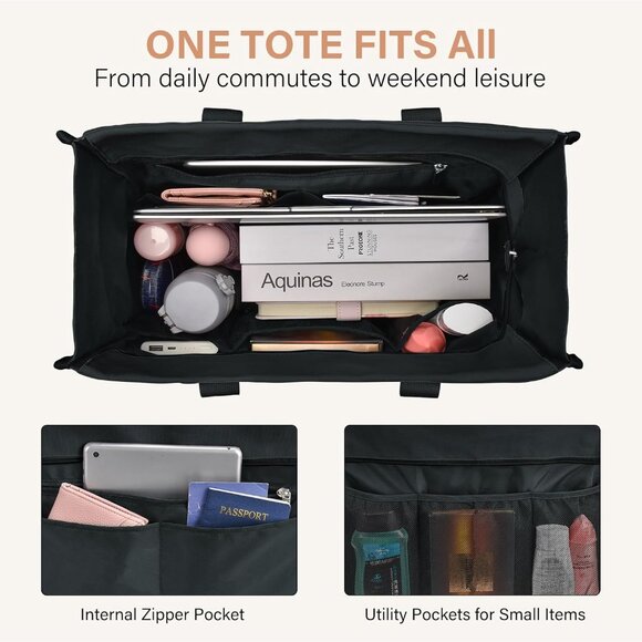 Multi-Purpose Large Tote Bag for Work or School - Waterproof & Organizer Design - Picture 3 of 7